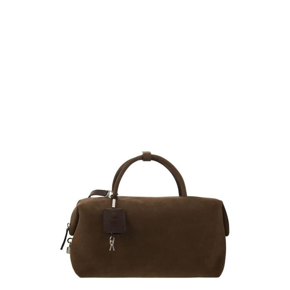 MAX MARA Luxurious Suede Effect Doctor Bag Handbag Women DARK BROWN Handbags